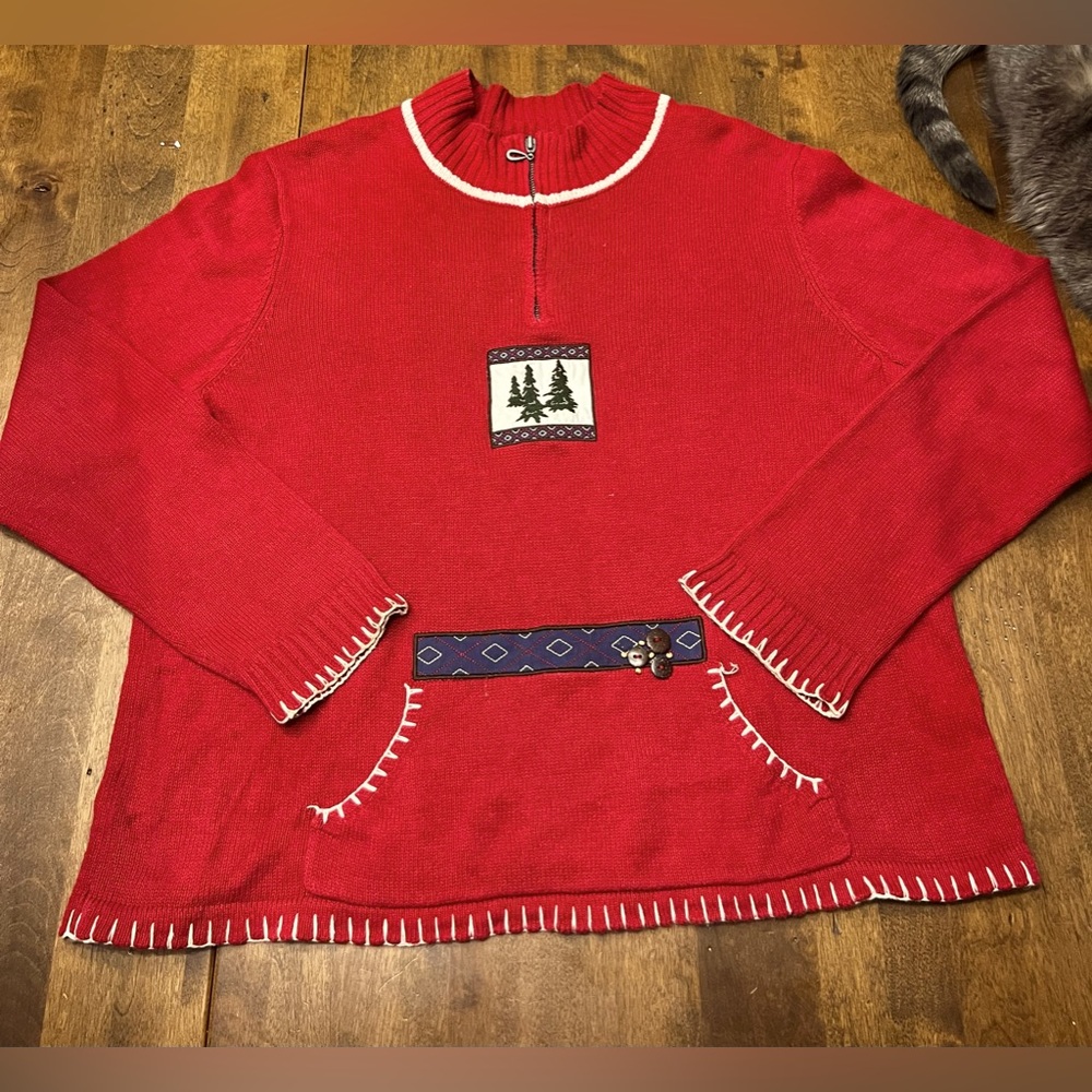 Women's XL Breckenridge red christmas themed sweater.